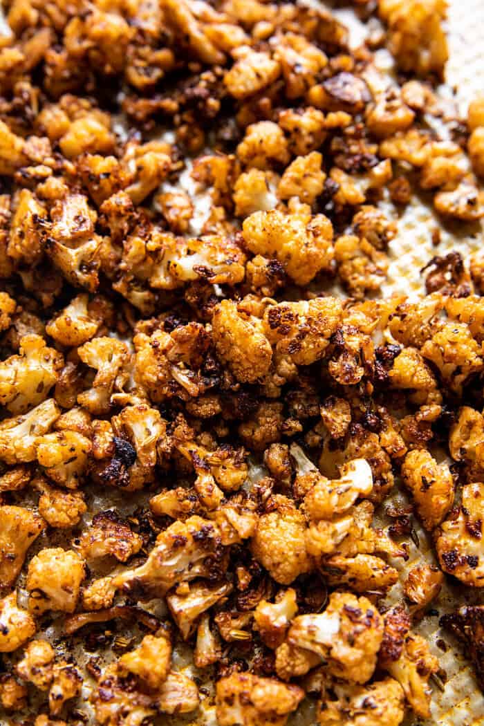 Sült karfiol Bolognese halfbakedharvest.com előkészített fotó sült karfiol Bolognese