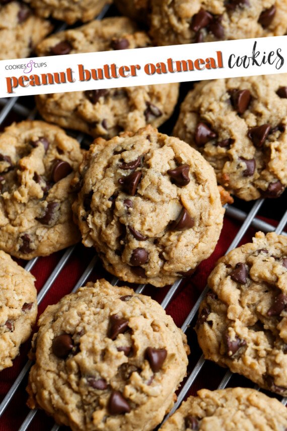 Peanut Butter Oatmeal Cookies Pinterest Image