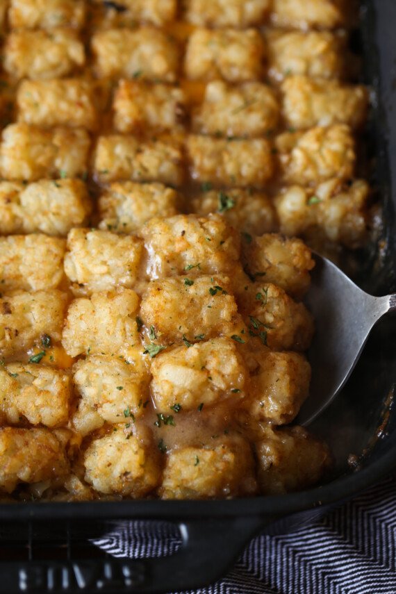 Cheesy tater tot casserole.
