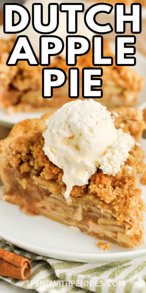 Holland almás pite fagylalttal egy tányéron címmel