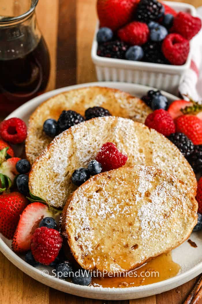 lemezes Air Fryer francia pirítós sziruppal és porcukorral