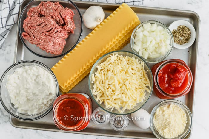 hozzávalókat a Crock Pot Lasagna elkészítéséhez