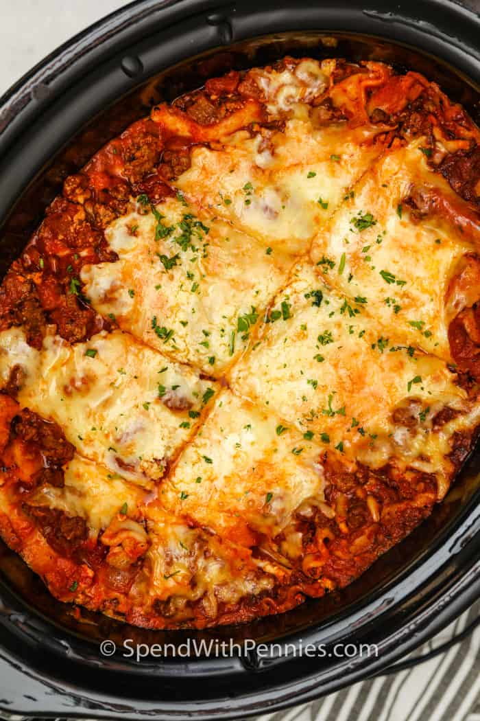 felülnézet Crock Pot Lasagna