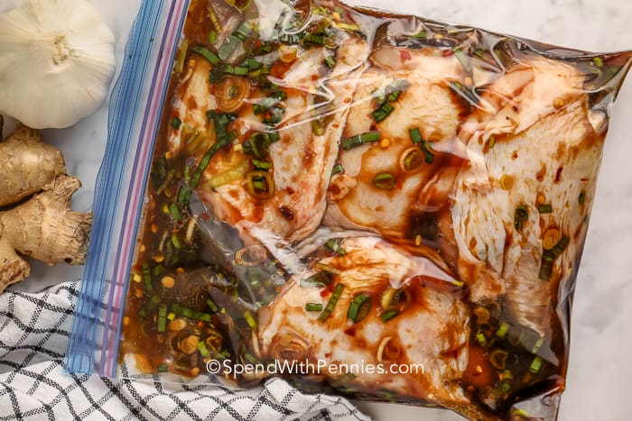 Gyömbéres szójapác egy ziplock táskában