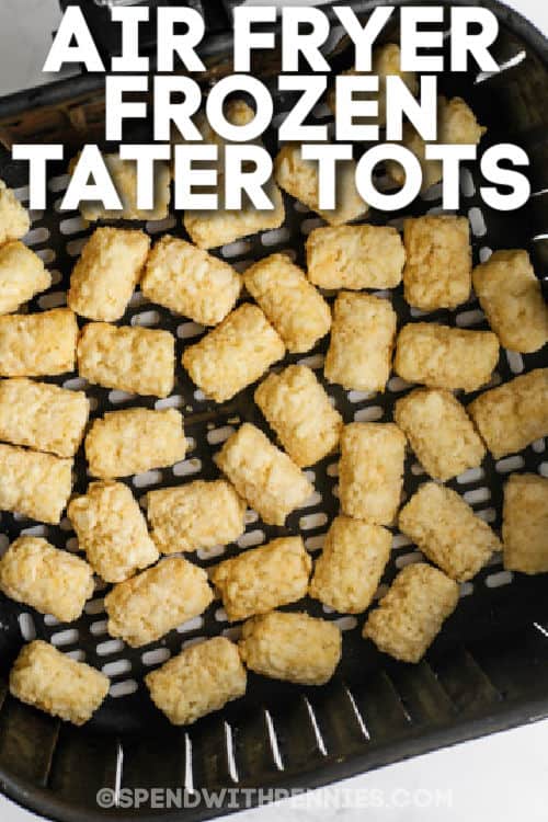 Légsütő Fagyasztott Tater A címkével teli a légsütőben