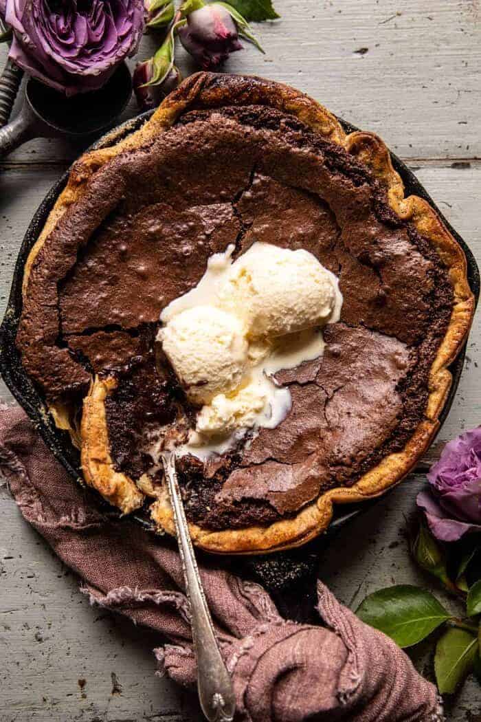 Warm Chocolate Fudge Skillet Cake | halfbakedharvest.com