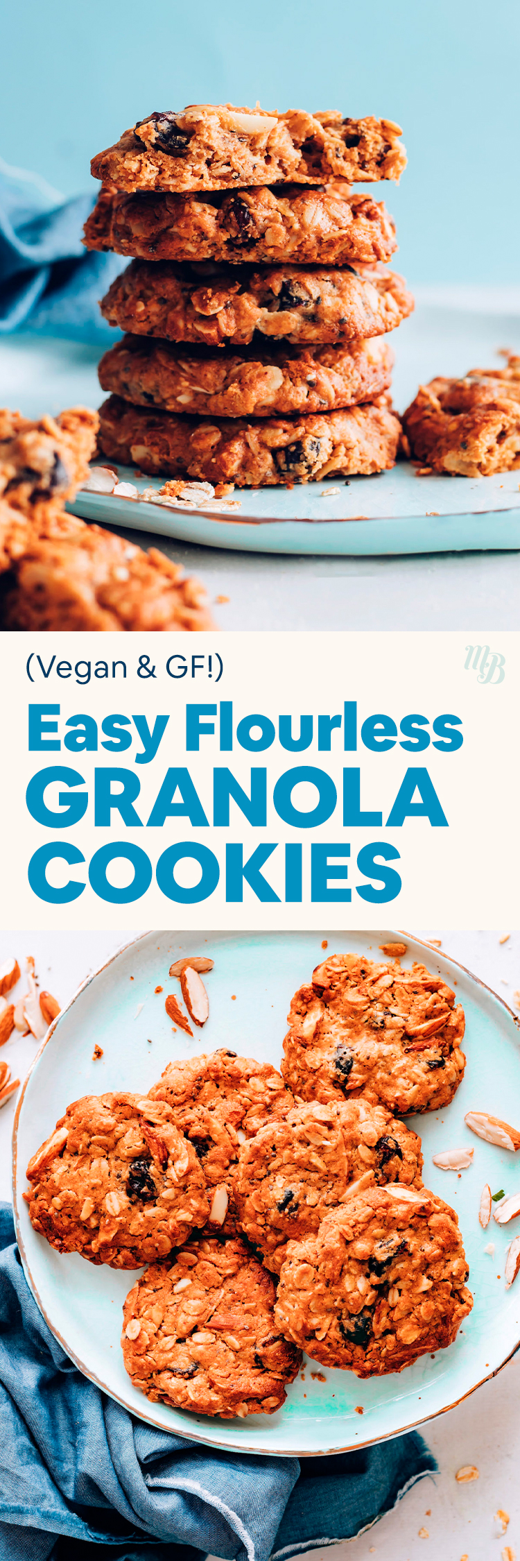 Verem és tányér vegán és gluténmentes liszt nélküli granola süti