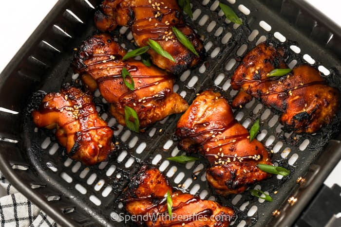felülnézet főtt légsütő Hoisin combok