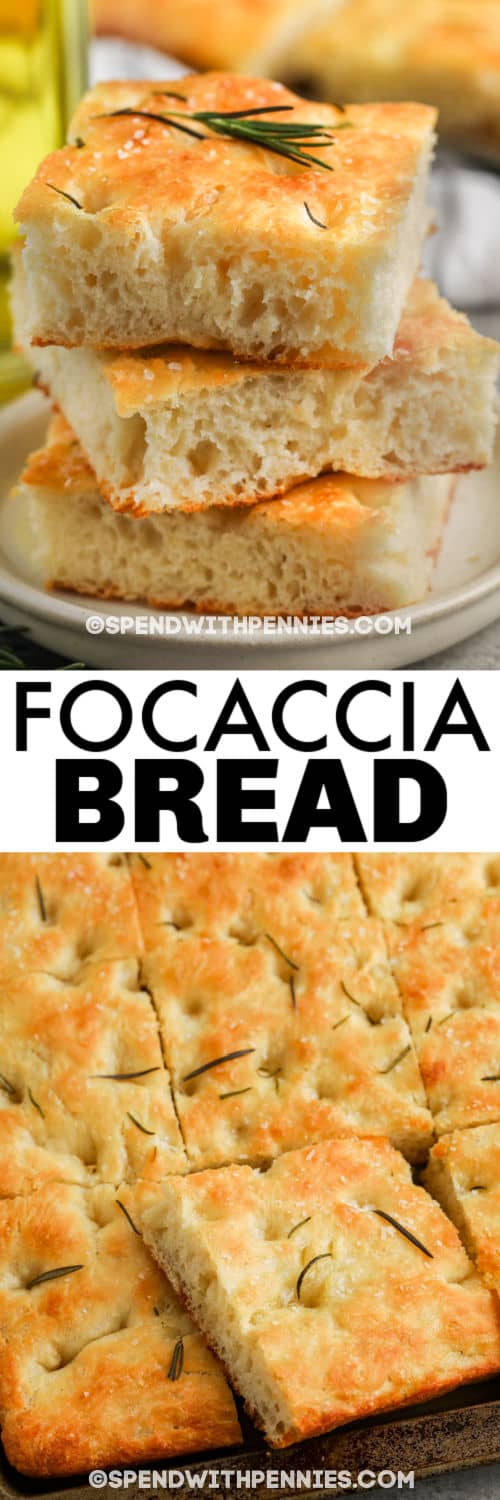 Focaccia kenyér, serpenyőben főzve és címmel bevonva