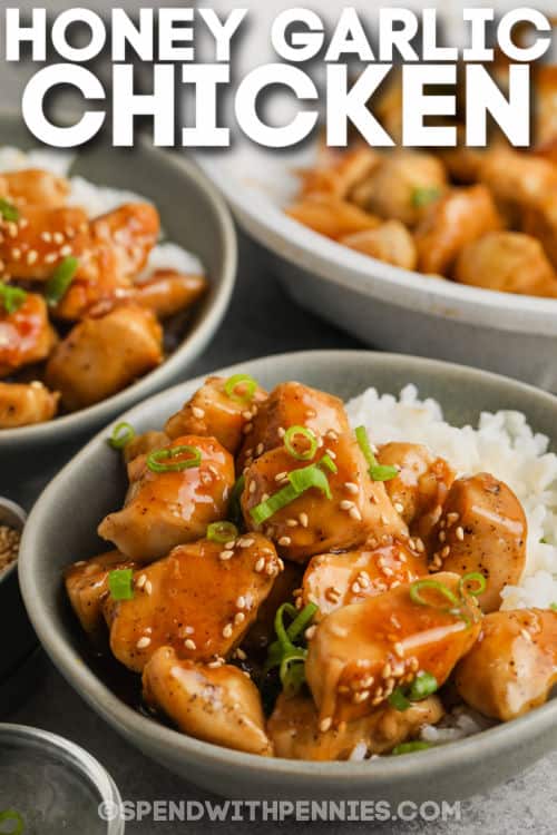 tál mézes fokhagymás csirke írással