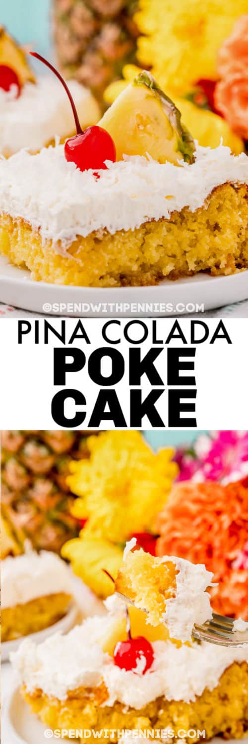 Pina Colada torta bevonattal és villával, címmel