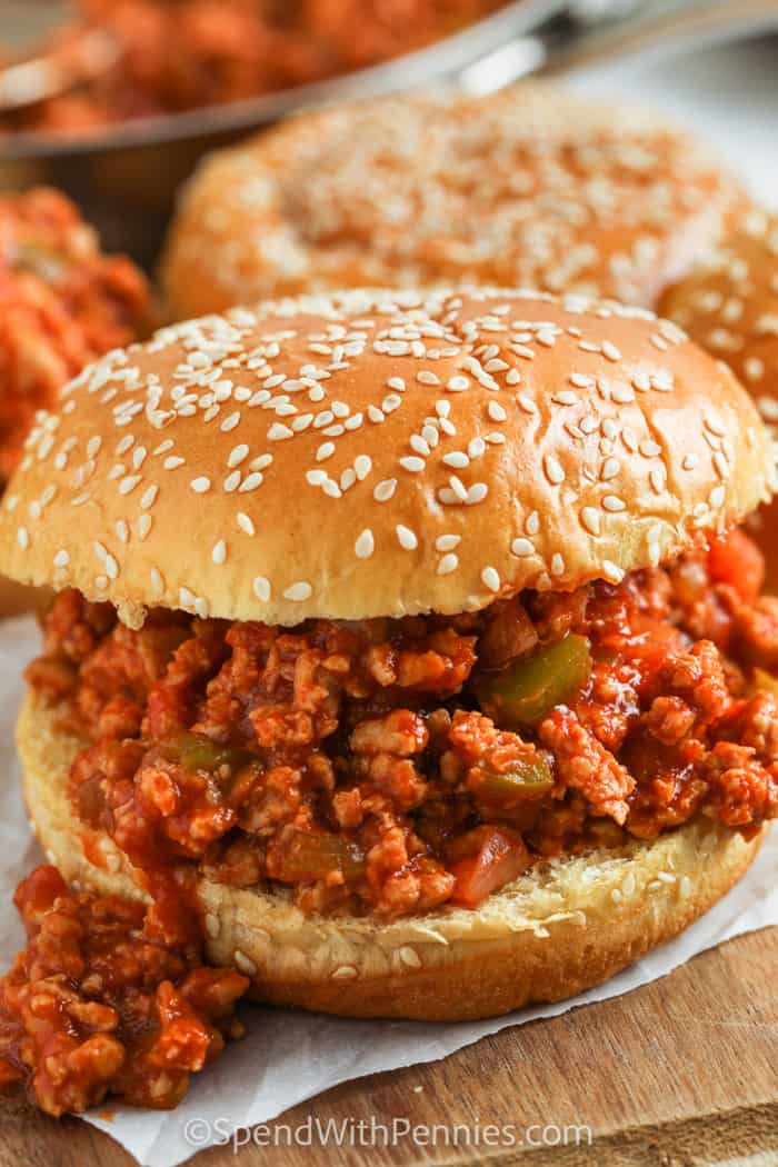 közelről Törökország Sloppy Joes szendvicsek