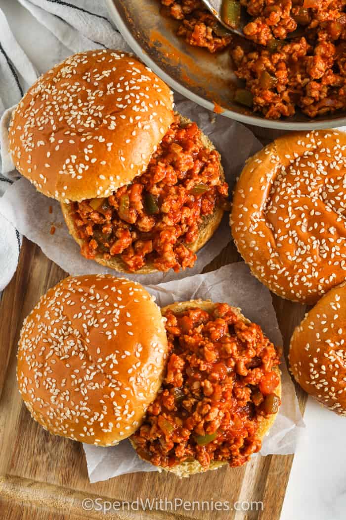 nyitott arcú Törökország Sloppy Joes egy tálon