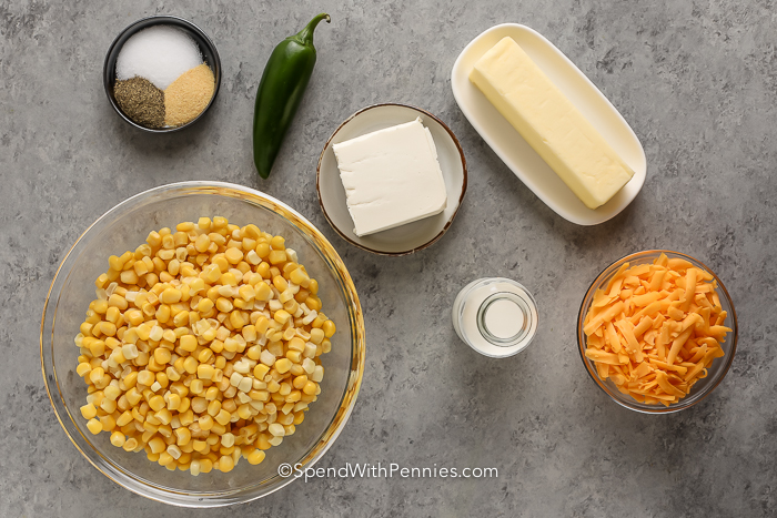ingredients to make Crock Pot Creamed Corn