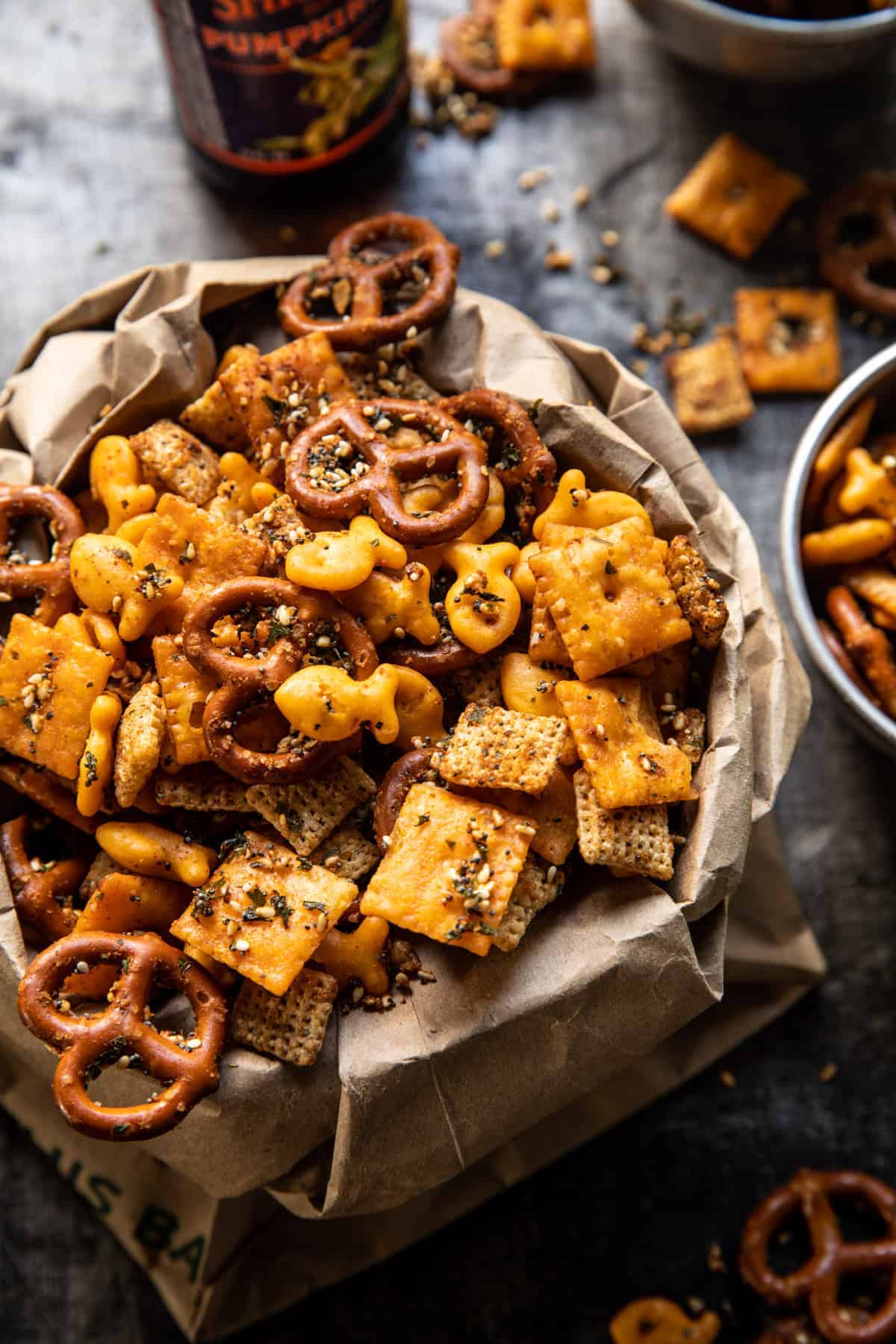 Everything Ranch Cheese and Pretzel Snack Mix | halfbakedharvest.com