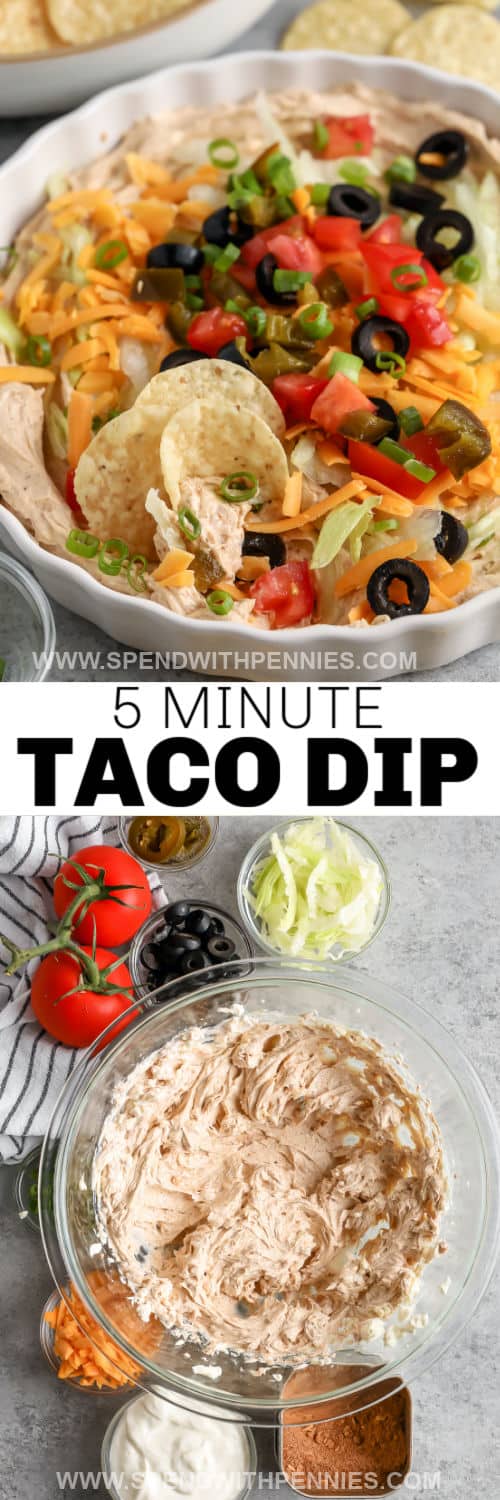 az Easy Taco Dip és a kész étel összekeverése címmel